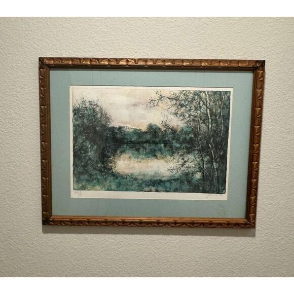 Bernard Ganter Lithograph Forest Limited Edition Framed with COA from NYC - GC+